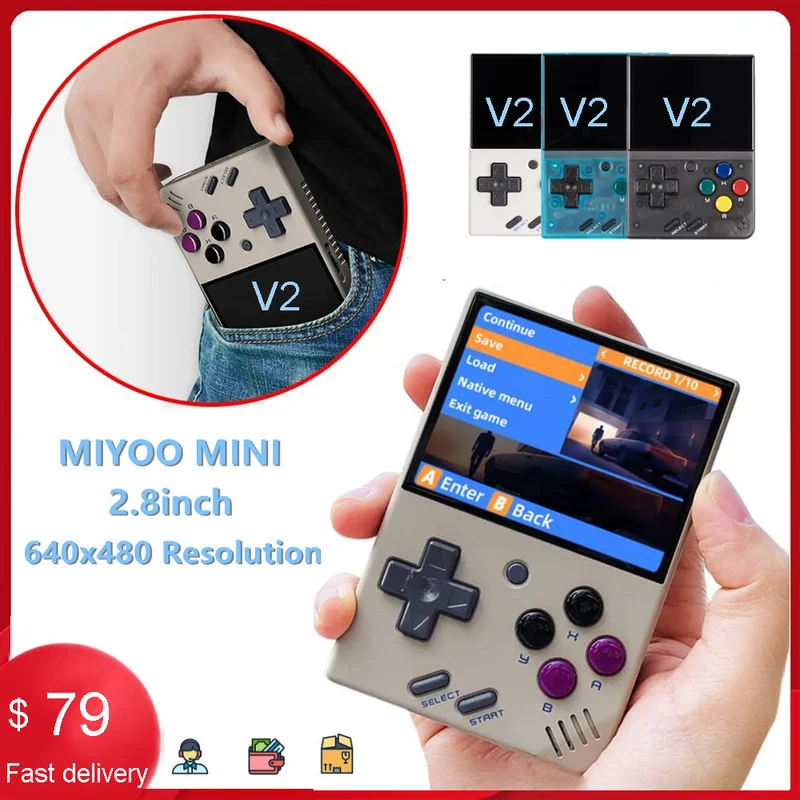 

Портативная Ретро игровая консоль Miyoo Mini Plus с открытым исходным кодом, Классическая Ретро-Консоль 3,5 дюйма с высоким разрешением Gba, портативная аркадная консоль