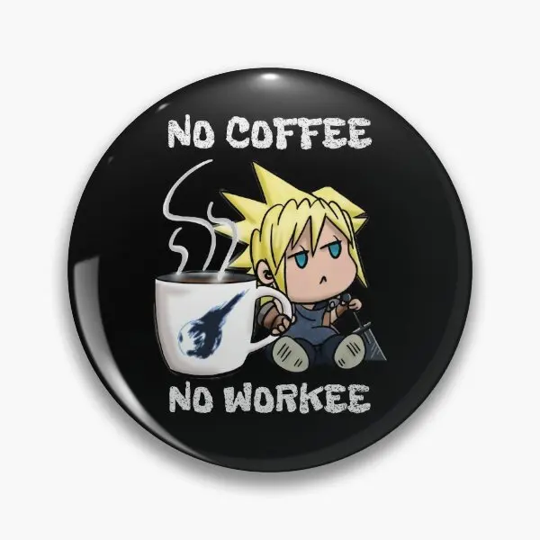 Chibi Cloud No Coffee Workee Final Fa мягкая булавка на пуговицах шляпа для одежды забавная брошь