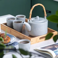 restaurant teapot household minimalist japanese ceramic cool water pot cup set large capacity living room lifting beam pot