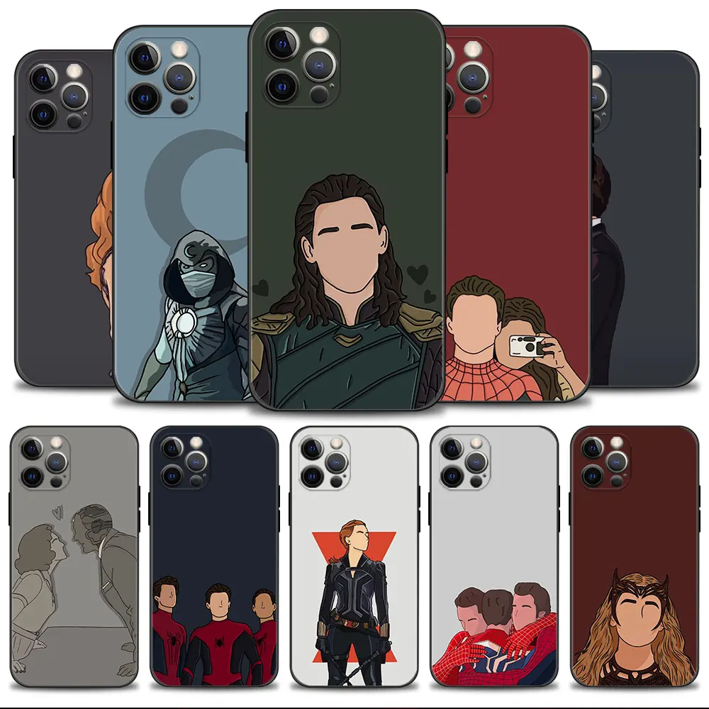 

Phone Case For Apple iPhone 14 13 12 11 Pro Max 13 12 Mini XR X 7 8 6 6S Plus Cover Capa Shell Marvel Loki Moon Knight Iron Man