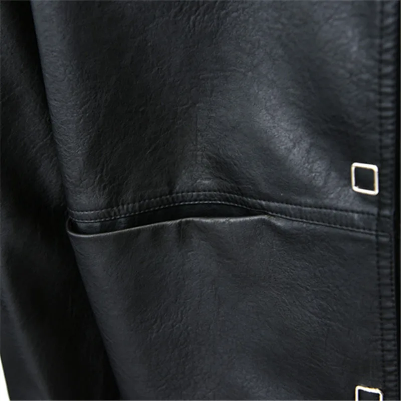2023 loose version of single breasted leather women's baseball clothes leather jacket short style stand-up collar coat