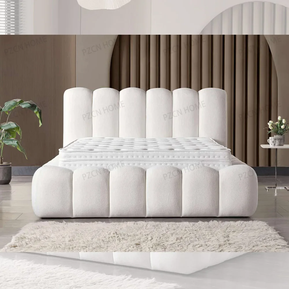 Фото #   Итальянская кровать Queen-size, комплект мебели для спальни, роскошная кровать King-size, современная кровать с обивкой из вельвета, гостиничная кровать с местом для хранения №4