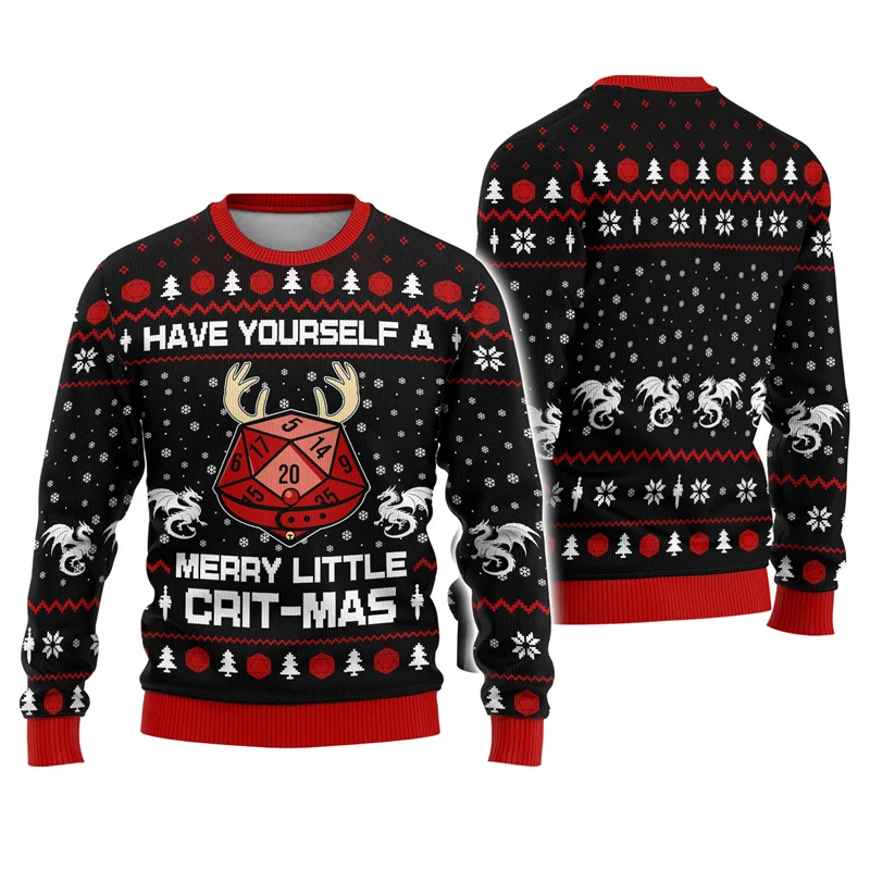 Забавные толстовки с рождественским узором для мужчин пуловер 3D принтом