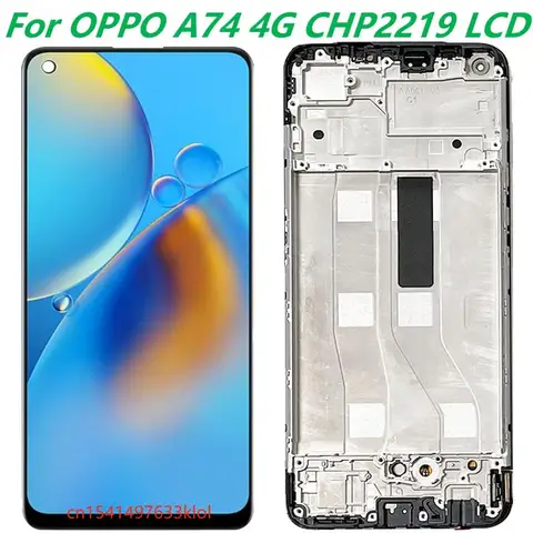 Оригинальный сенсорный ЖК-экран AMOLED 6,43 дюйма для OPPO A74 4G, дигитайзер в сборе, сменный ЖК-дисплей OPPO A74 4G CPH2219 с рамкой