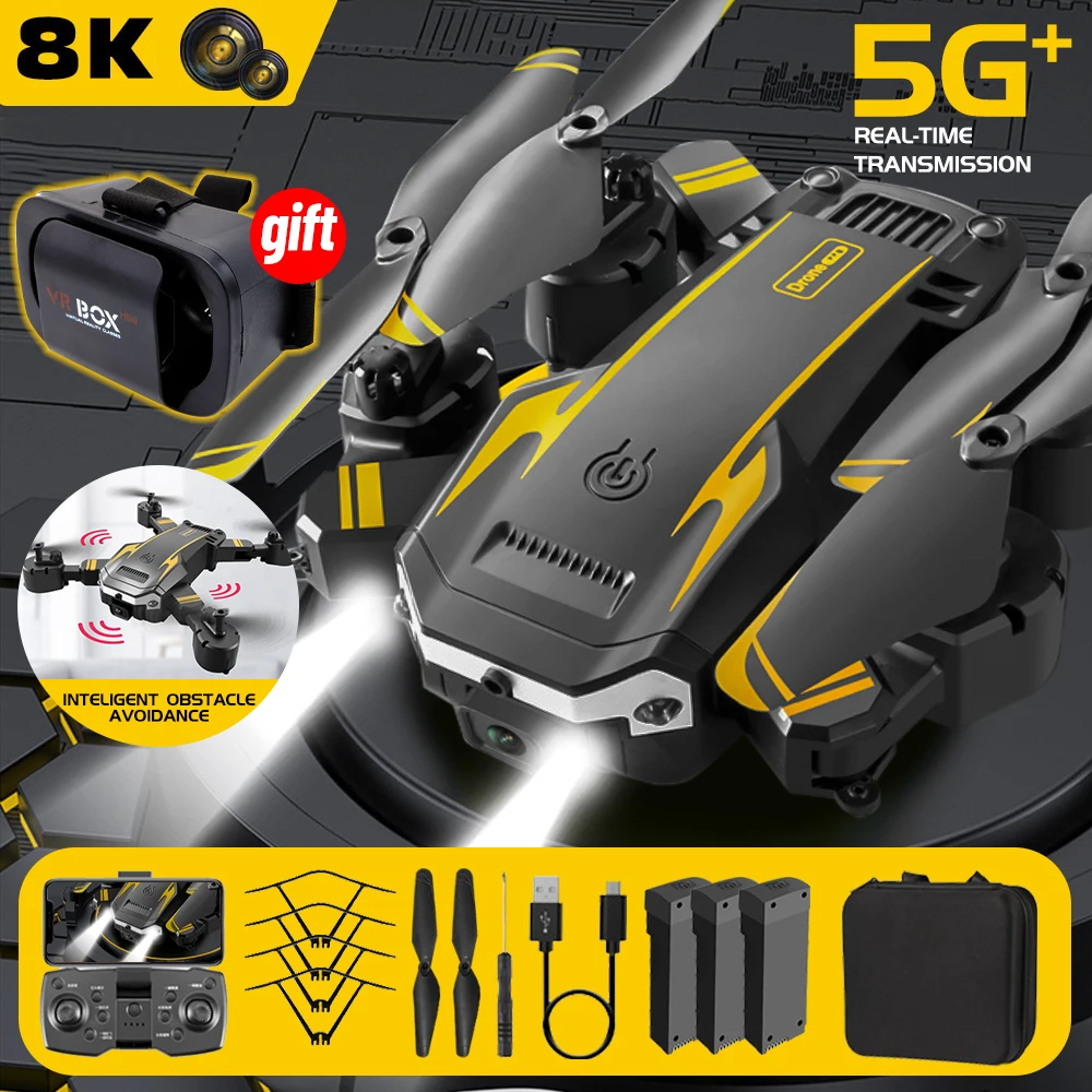 

Dron 5G Drone 4k Profesional WiFi FPV Drones 8K HD Dual Camera Obstacle Avoidance Foldable Quadcopter Rc Helicopters Boys Toys