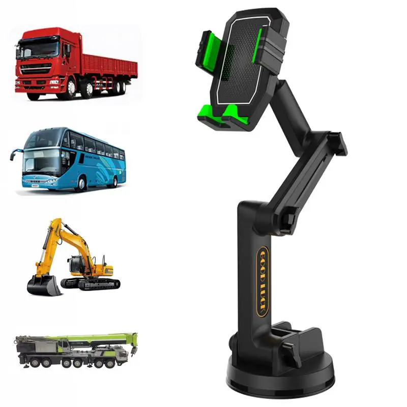 

Universal Arbitrarily Moving 3-Section Phone Stand With Suction Pad Release Charging Port for Large Truck Off-road Vehicle