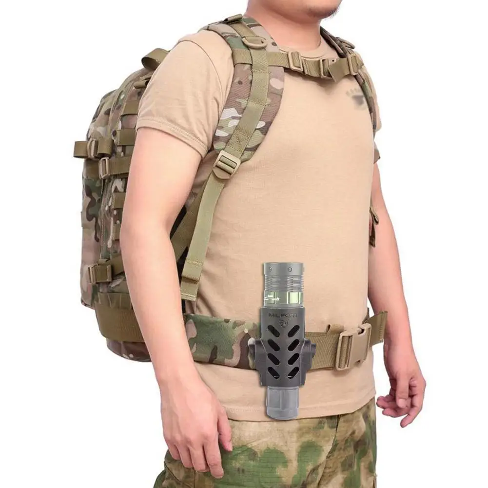 

New Tactical Flashlight Pouch Holster Belt Clip Cover Pouch Led Hunting Accessories Survival Kits Torch Lighting Milit K7y9