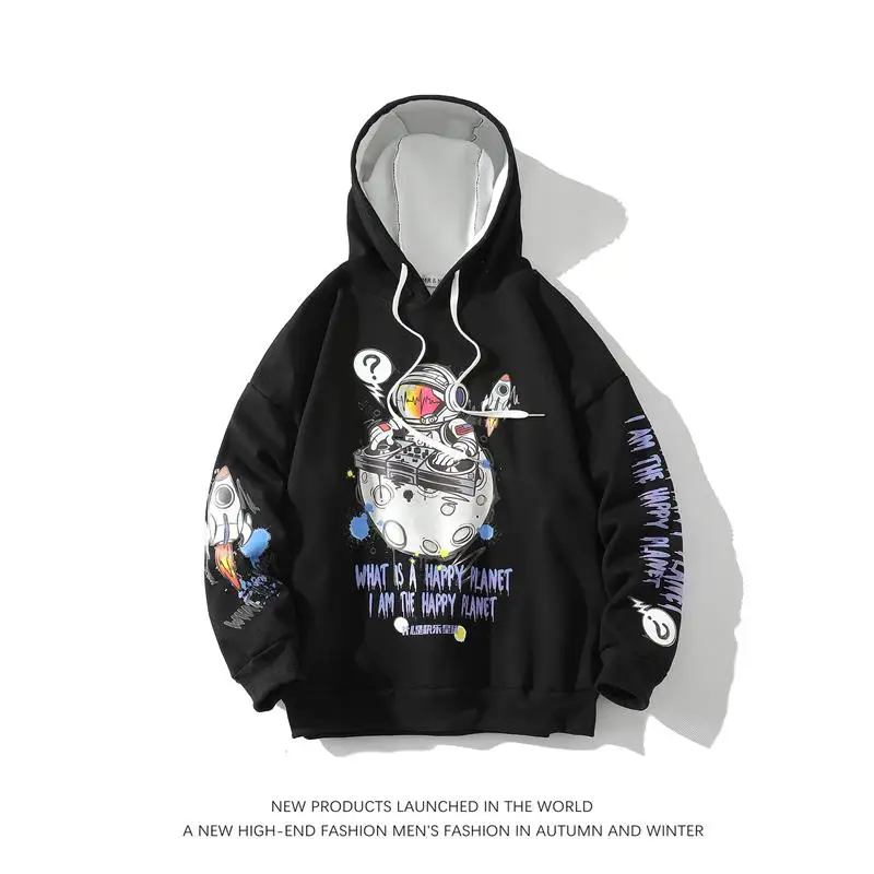 

Новая Осенняя толстовка с японским принтом, модная толстовка, джемпер, одежда для мальчиков