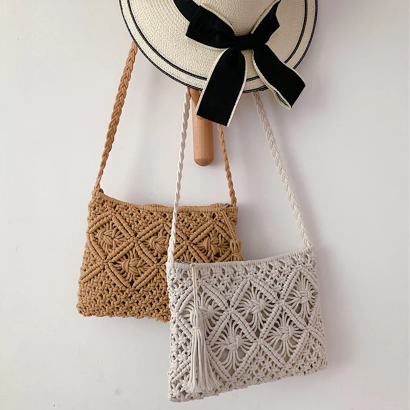

Woven Hollow Out Shoulder Bags Fashion New Straw Summer Crossbody Beach Travel Handbag Female Bag Women Messenger Bags Bolsa