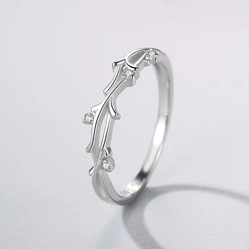 JIALY сверкающее европейское свежее ветки AAA циркон S925 кольцо на палец из