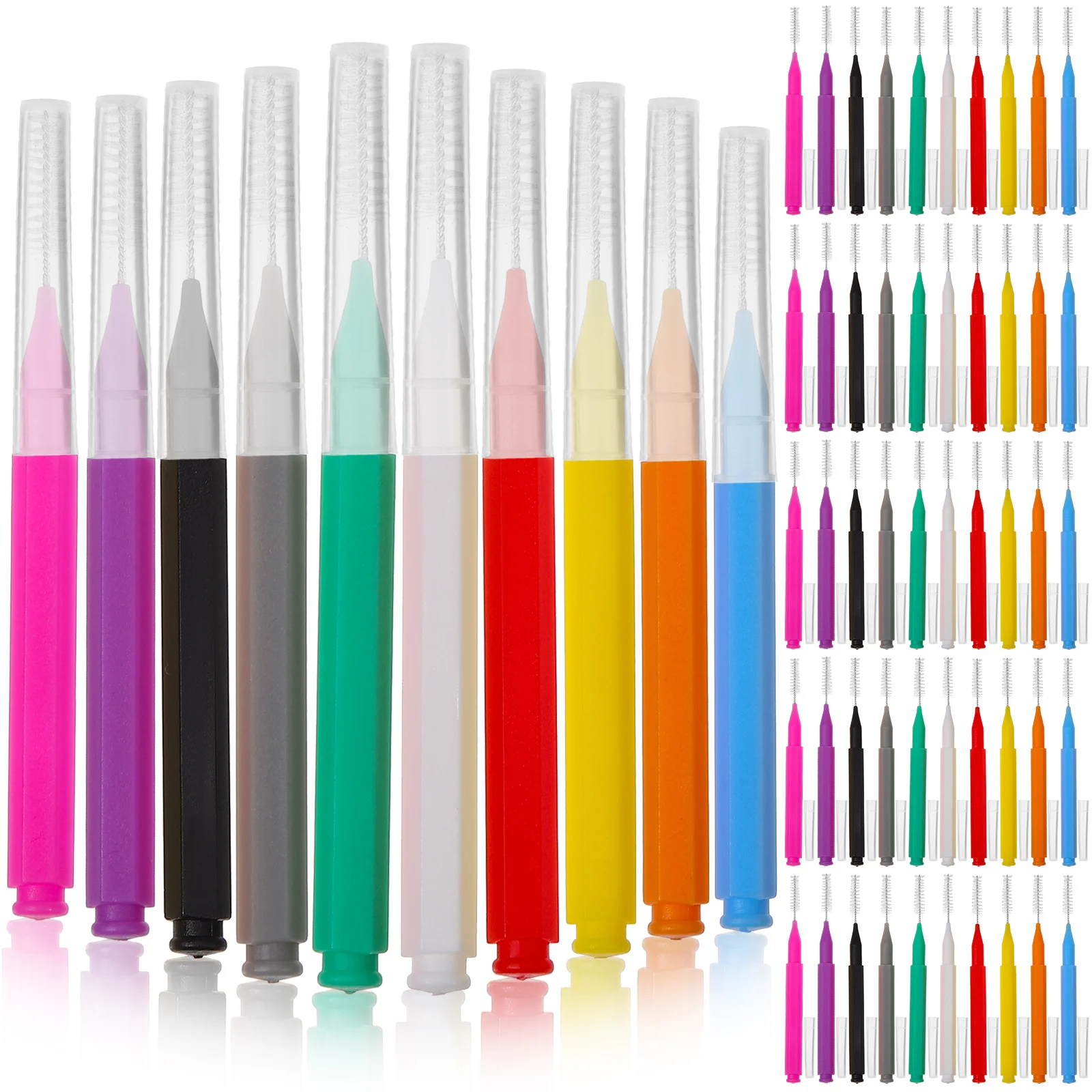 

100 Pcs Eyebrow Lamination Brush Toothbrushes Braces Interdental Stainless Steel 304 Toothpicks Cleaner