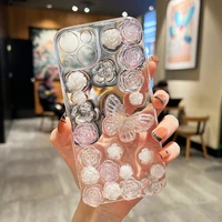 ice through butterfly flower phone case for iphone 11 12 13 phone case for iphone 13 12 11 pro max womens protective sleeve