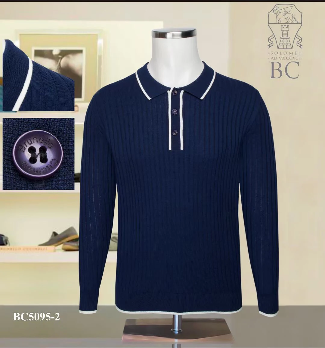 

BILLIONAIRE OECHSLI Sweater cashmere men's 2023 Autumn Winter new warm button elasticity embroidery high quality Casual M-4XL