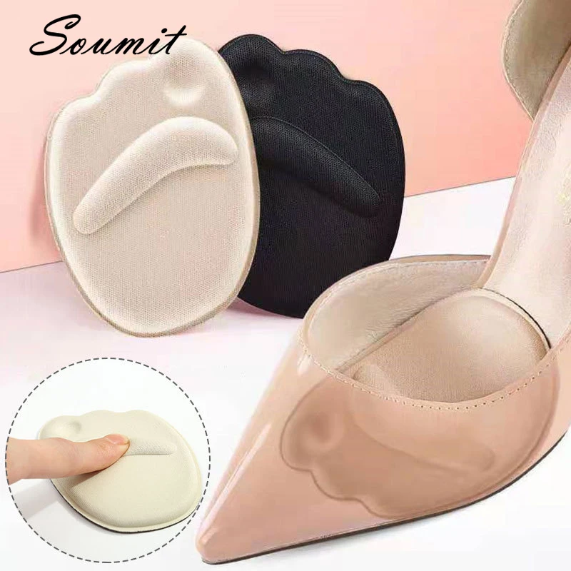 

1 pair Sole High Foot Cushions Anti-Slip Shoes Insoles Women Heel Forefoot Heels Adjust Size Pad Insert Sports Hiking Pain Soft