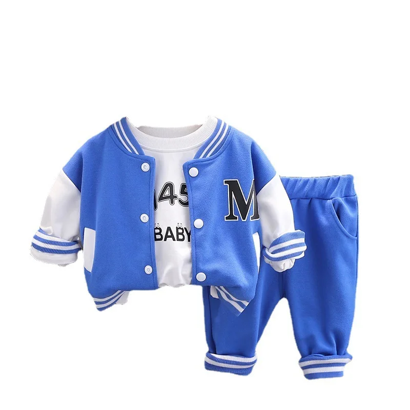 

New Spring Autumn Baby Clothes Children Girls Boys Sports Jacket T-Shirt Pants 3Pcs/Sets Toddler Casual Costume Kids Tracksuits