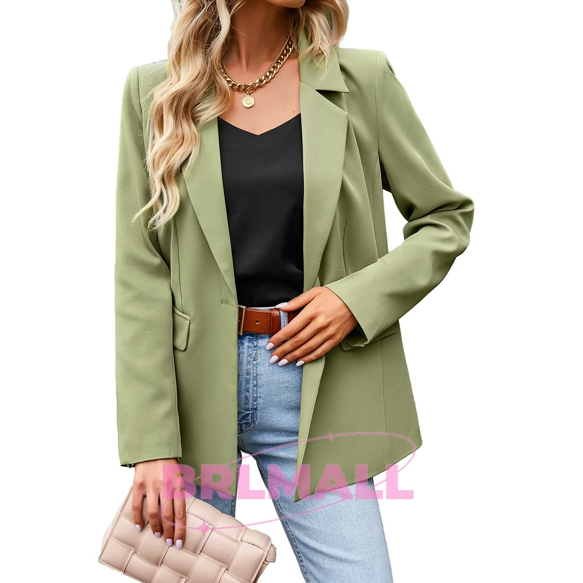 Summer Solid Women's Casual Elegant Blazer Long Sleeve One-Button Lapel Solid Color Casual Blazer For Women Street Show