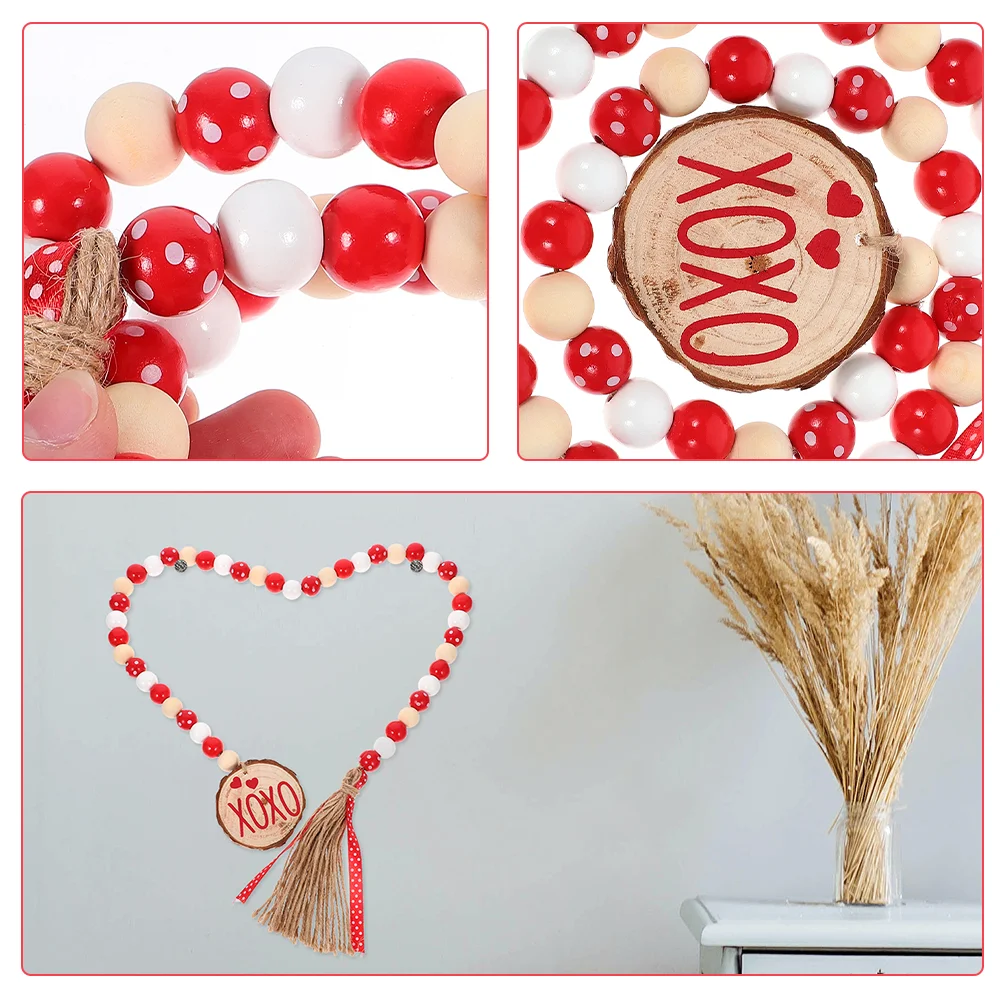 Гирлянда на День святого Валентина 2 шт. деревянные бусины подвески бытовые