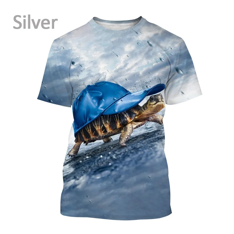

Men and Women's Funny Animal Turtle Short Sleeve Tops Summer Fashion Sea Turtle 3D Print T-shirt