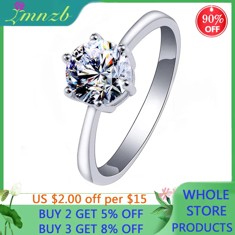 

With Credentials Luxury 1 Carat Imitated Diamond Ring Real Tibetan Silver Engagement Solitaire Wedding Band Jewelry For Women