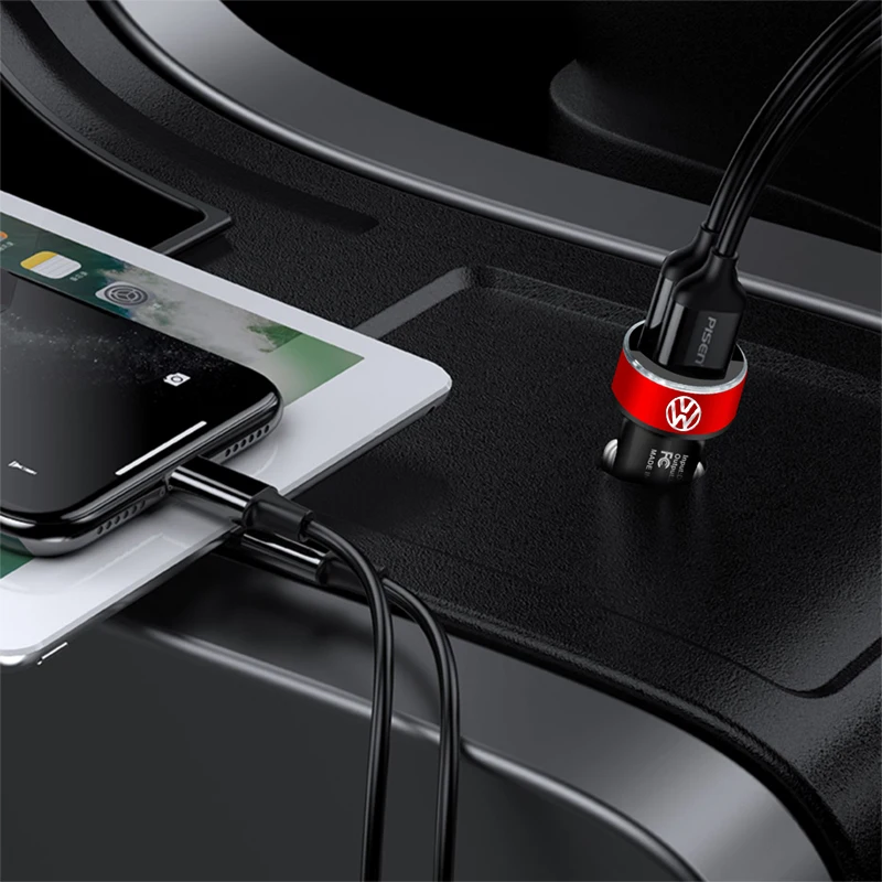Автомобильное зарядное устройство USB Type-C для быстрой зарядки для VW Tiguan Golf-4 5 6 7 MK6 B5 B6 B7 Jetta Lavida Tiguan Passat (вставляется в центральную заглушку колеса) (art.: 3920db09afbfc) - 3920db09afbfc