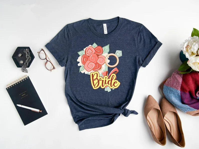 

Bride Shirt, Bride to Be Cute PartyBachelorette Party Bachelorette Shower Gift Streetwear Short Sleeve Top Tees Drop shipping