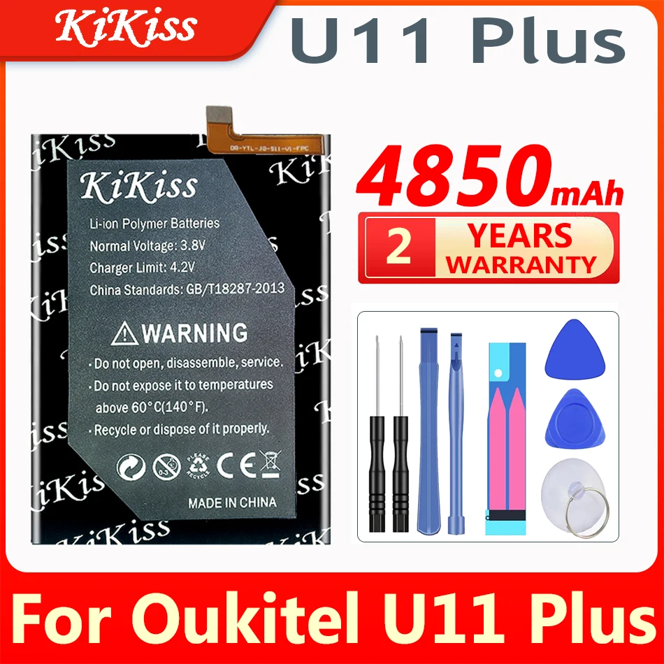 

Original KiKiss 4850mAh Rechargeable Battery for Oukitel U11 Plus / U11Plus / U11+ / U11 + (Not for U11) Batteries ACCU