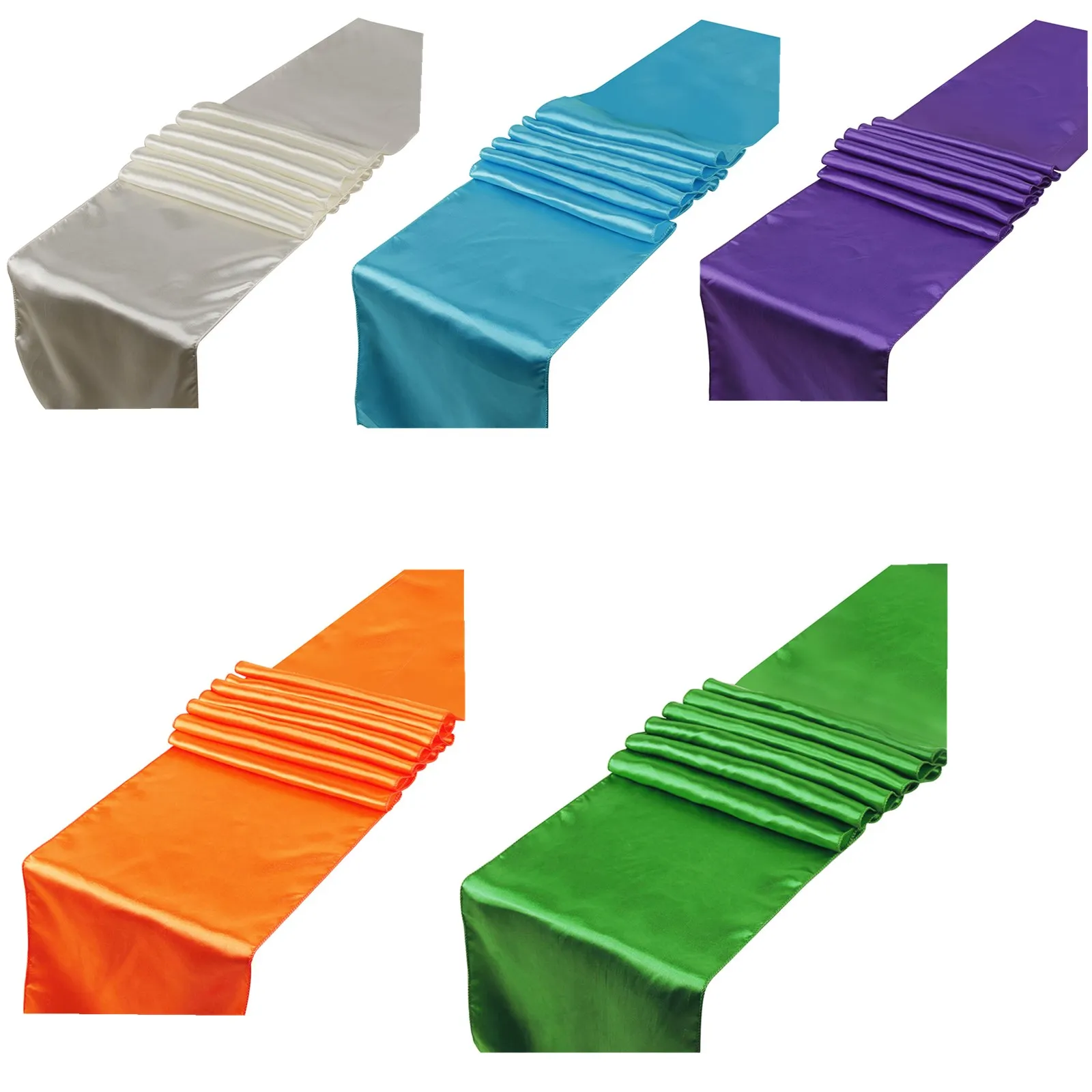 10pcs/lot 30*275cm Satin Table Runners Wedding Decoration Ne