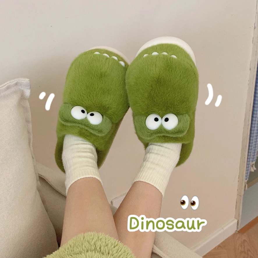 Креативные и милые тапочки Mo Dou из крокодилового хлопка Нескользящие теплые