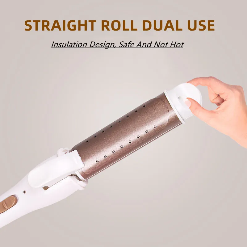 Professional Straight Curling Dual-purpose Curling Iron Heat Insulation Design Anti-scalding Electric Splint Styling Tool