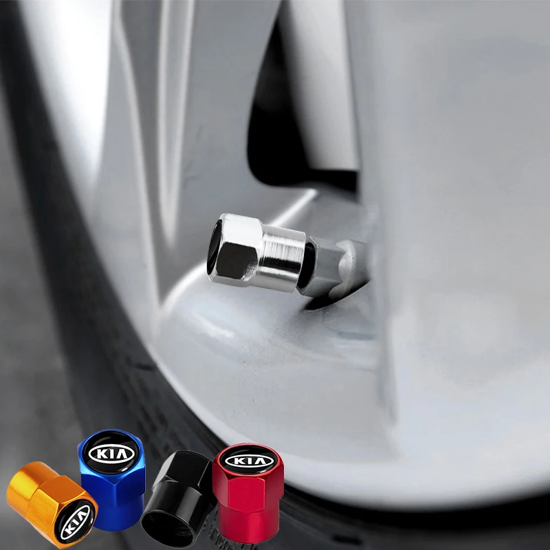 

4pcs Aluminum Alloy Car Wheel Tire Valve Stem Caps Cover Auto Accessories for Kia Sportage Rio3 Soul Optima Ceed Pro K5 K2 Pride