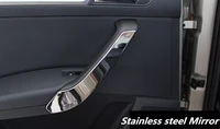 stainless steel 4pcslot door pull hand decorative sequins auto car styling stickers for skoda 2014 2017 rapid rapid spaceback