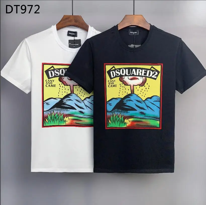 

Men's luxury branded t-shirts Dsquared2 men's high-end cotton round neck short sleeve harajuku Men t shirt DT972