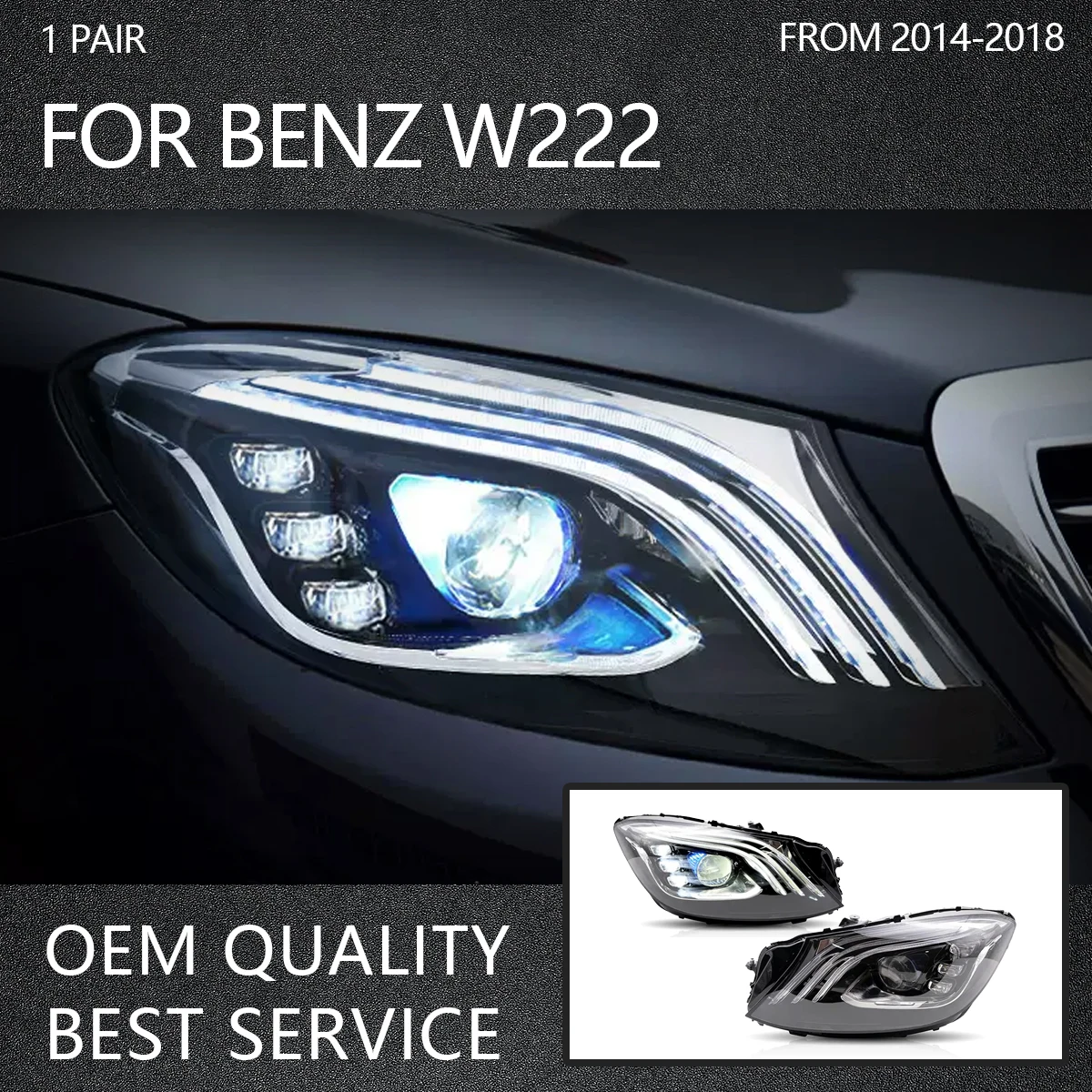 Лампы для передних фар Mercedes Benz S-Class S Class W222 2018 2019 2020