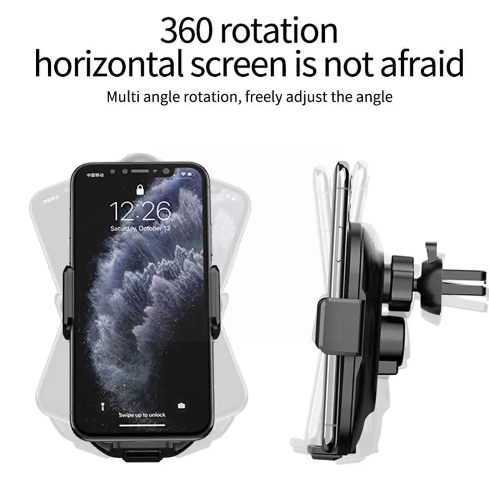 

15w Qi Car Wireless Charger For 13 12 11 Xr X 8 S21 S20 Magnetic Usb Infrared Sensor Phone Holder Mount Auto M0f4