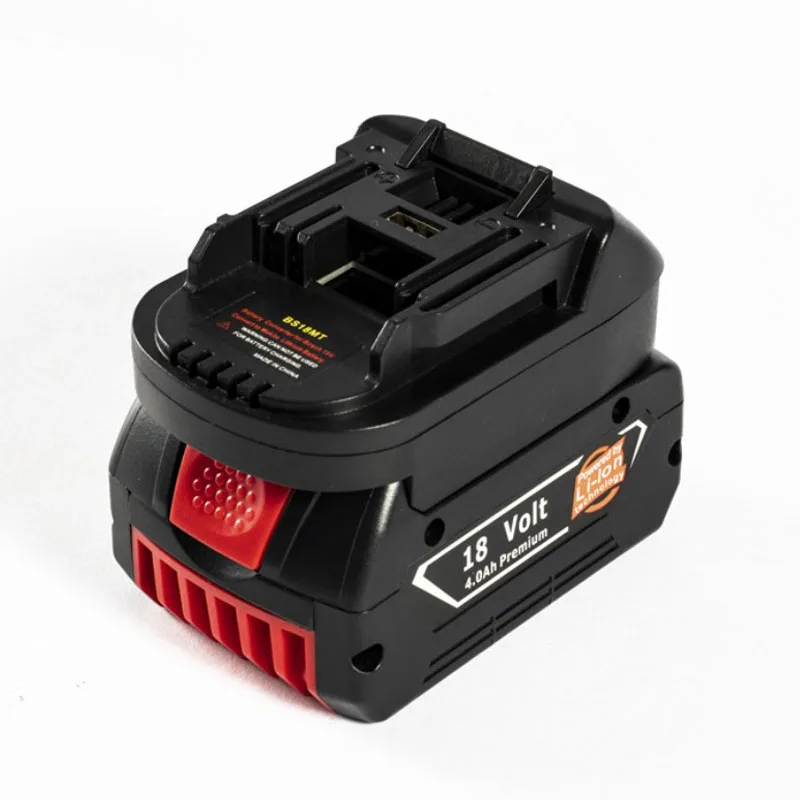 

Новый адаптер для аккумулятора USB BS18MT для Bosch 18 в BAT619G/620 батареи преобразуют в литиевую батарею Makita 18 в BL 1860