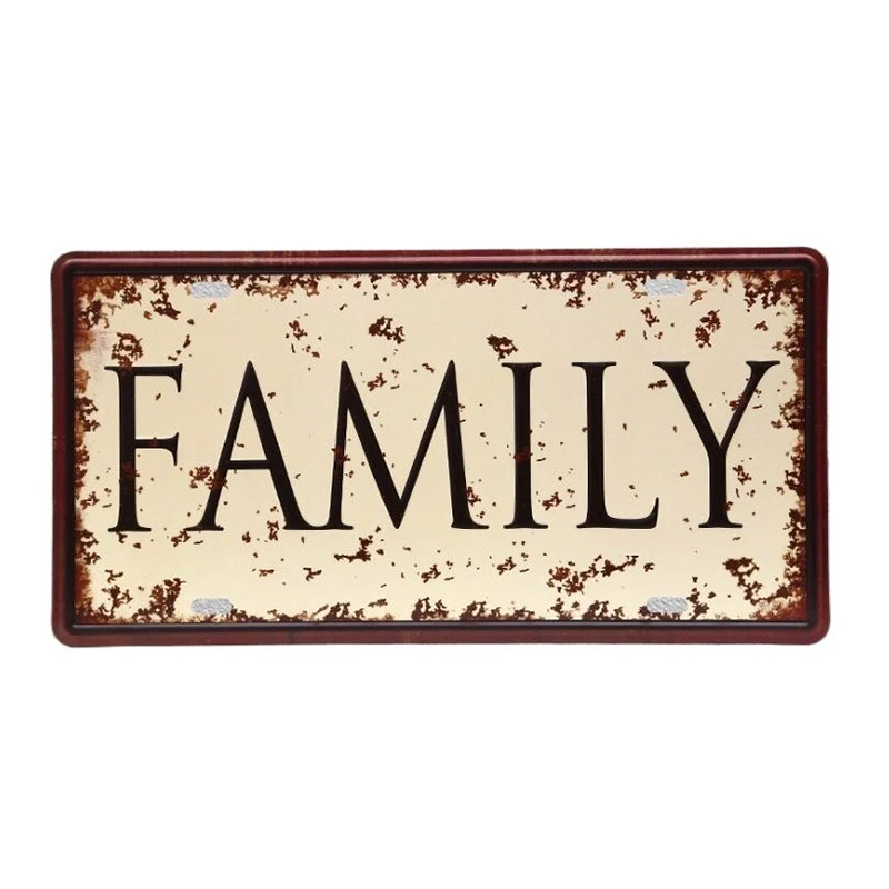 

1 pc Family Happy life house home room mum dad Tin Plates Signs wall man cave Decoration Metal Art Vintage Poster
