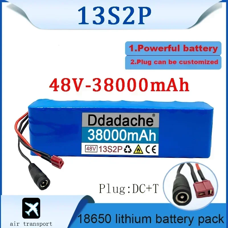 Фото Новый бестселлер 48V38000mah 13s2p мощный аккумулятор 18650, аккумулятор для электромобиля, аккумулятор для электромотоцикла, 48 В, защита BMS №1