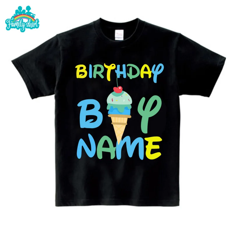 

Birthday Boy T Shirt Family Black T Shirts Clothes Outfits Kids Shirt Party Clothing Children Outfit Summer T Shirts Custom Name
