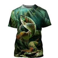 summer oversized t shirt 3d mens short sleeve top round neck fashion casual streetwear outdoor fishing master new