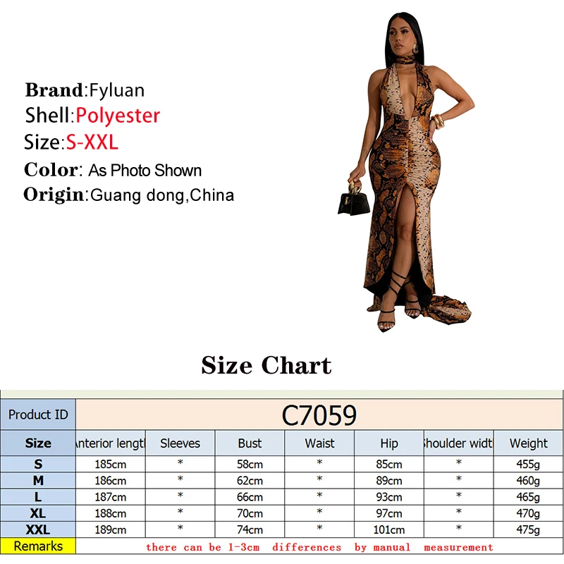 2025 пикантное женское колье с лямкой на шее и змеиным принтом длинное платье макси