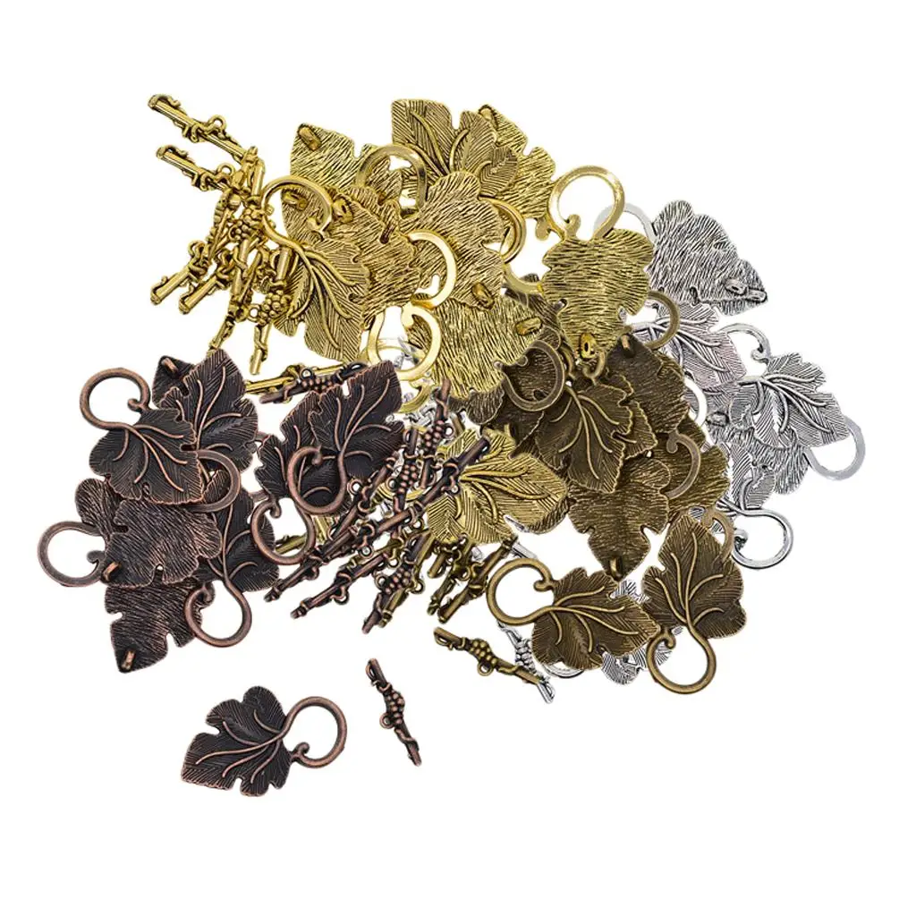 

40Pcs Grape Leaf OT Toggle Clasps Connectors Necklace Jewelry Making Finding