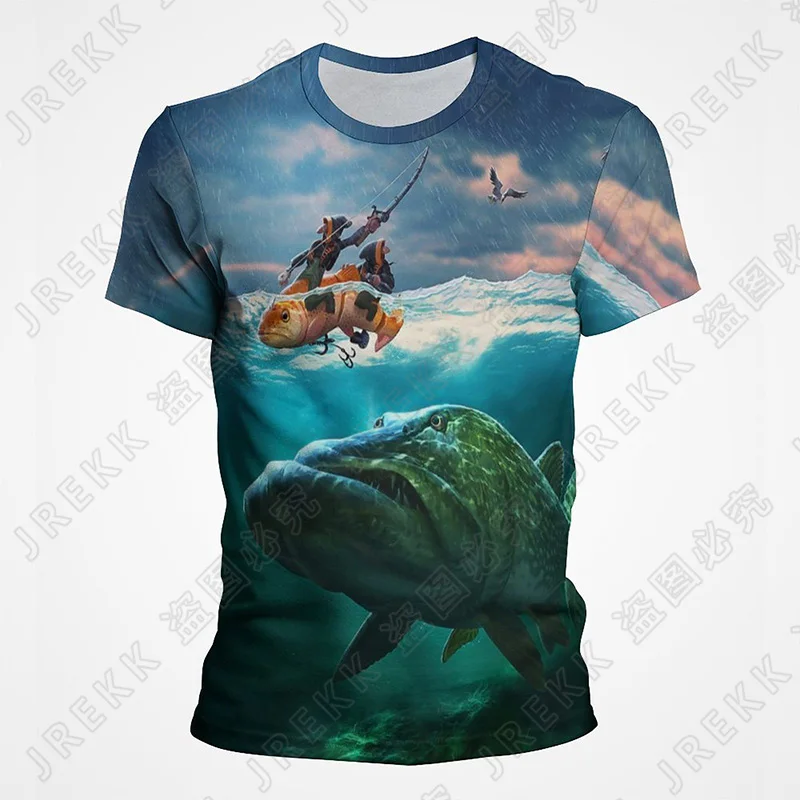 

New Summer Fishing Fish 3D T shirt Men Women Children Casual Fashion Streetwear Boy Girl Kids Printed T-shirt Cool Tops Tee
