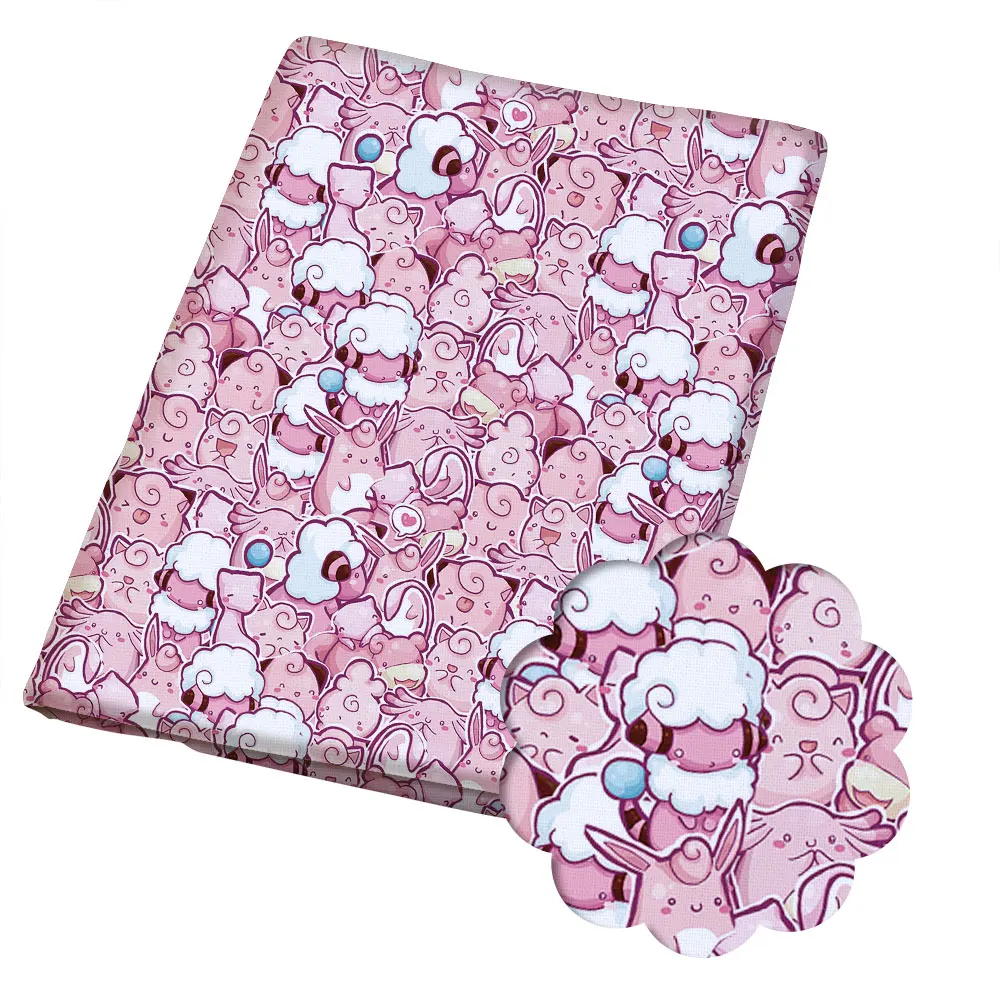 

50*140CM Cartoons pattern Polyester cotton Fabric Patchwor Printed for Tissue Kids Home Textile for Sewing Doll Dress Curtain