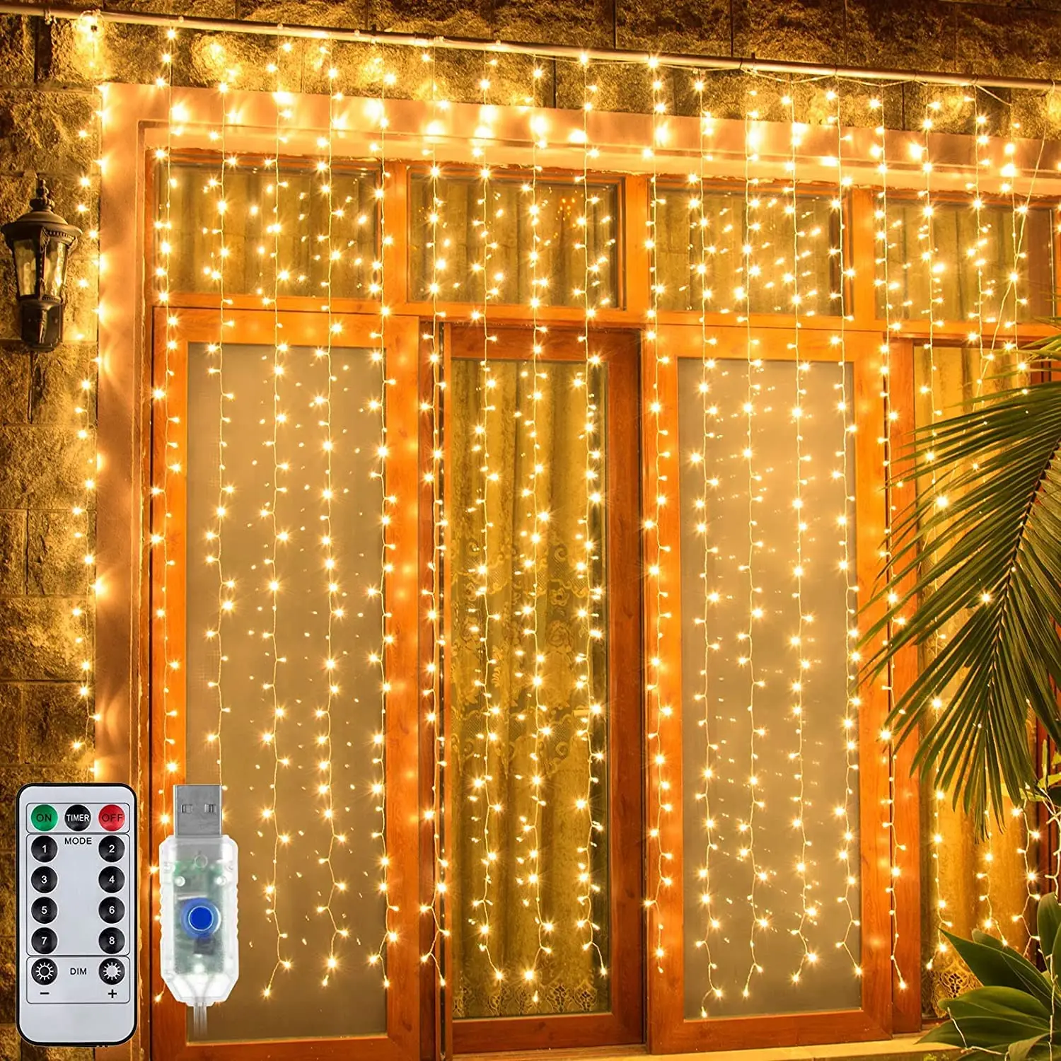 

LED Curtain Lights 3x1/3x2/3x3M Fairy Garland on the Window USB Light String Christmas Wedding Party Festoon Home Decoration