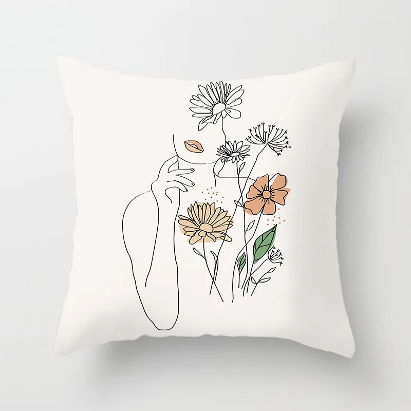 Новый скандинавский простой чехол с абстрактными линиями декоративный для