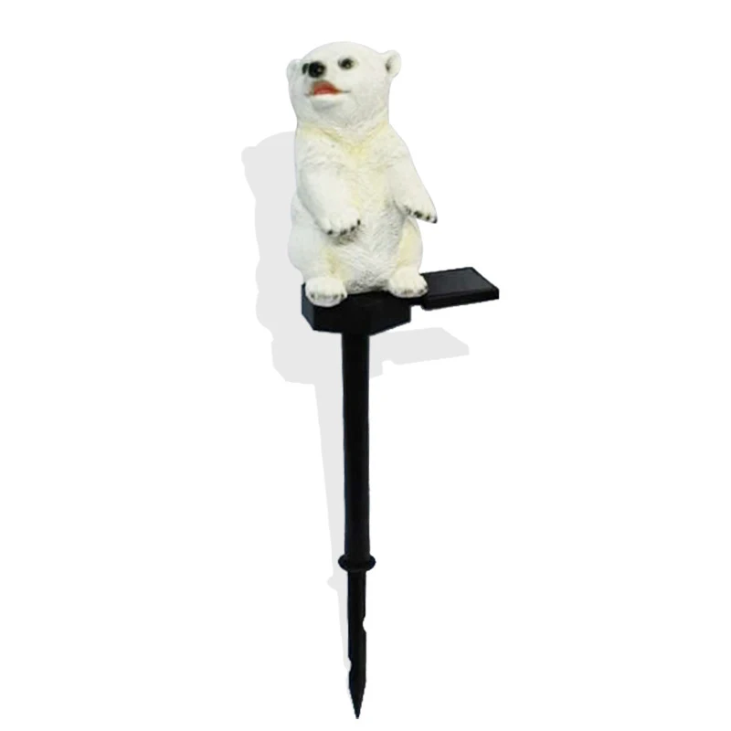 

Светодиодный садовый светильник на солнечной батарее, уличная Водонепроницаемая панельная лампа в форме полярного медведя, s-образное укра...