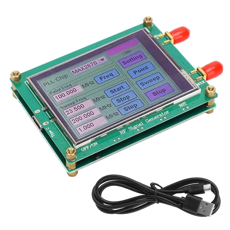 

35‑4400M RF Signal Source Generator Module High Stability Low Noise Frequency Full Screen Frequency Input Colorimeter