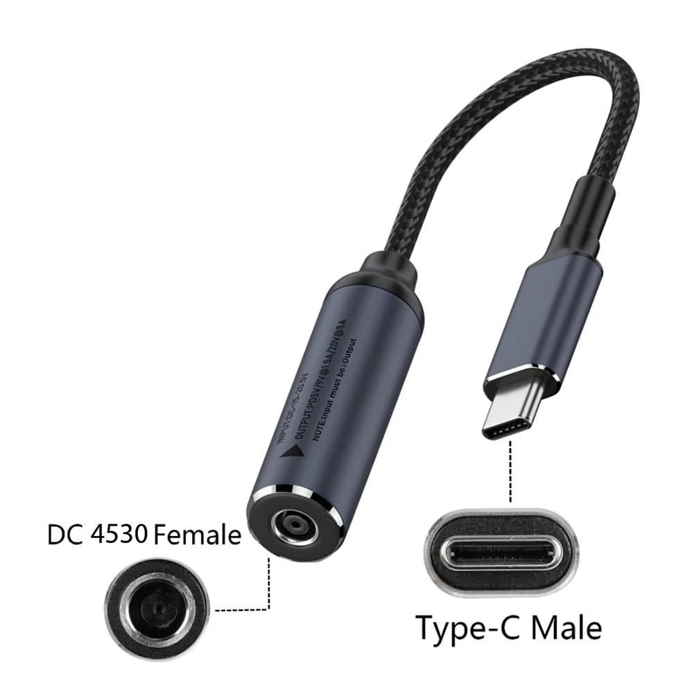 Женский вход постоянного тока к USB C PD кабель для зарядки 100 Вт зарядный DC4506 Type-C