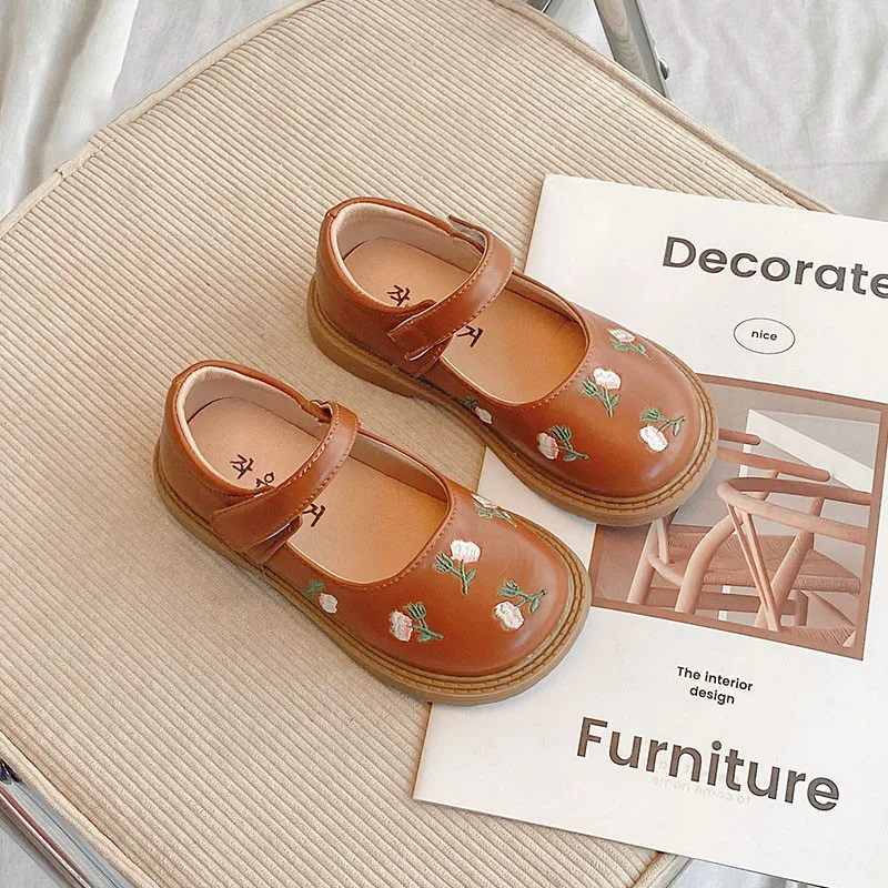 

Princess Shoes for Girl New Kids Leather Shoes 2023 Spring Children Flowers National Style Dance Shoes Kids Toddler Girls' Shoes