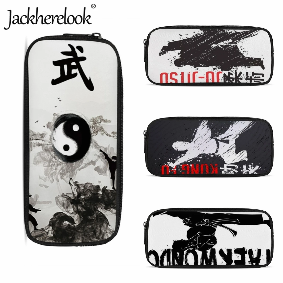 

Jackherelook Chinese Martial Arts Pattern Pencil Bags Boys Girl's Practical Cosmetic Bag Pencil Cases School Children Stationery